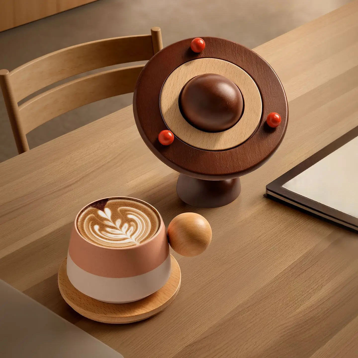 

Planet Shaped Wooden Heat Insulation Mat,creative desktop dining mat,coffee and tea cup heat-resistant mat kitchen accessories