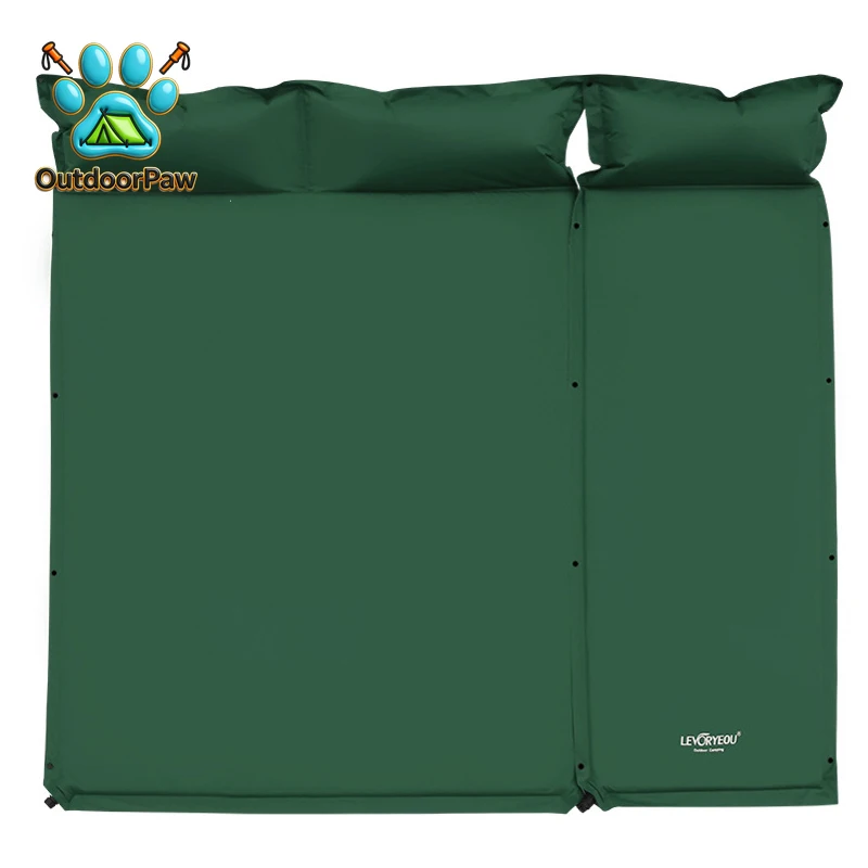 2+1Persons Thickness 3cm/5cm Automatic Self-Inflatable Mattress Cushion Pad Tent Camping Mat Comfortable Bed Heating Lunch Rest