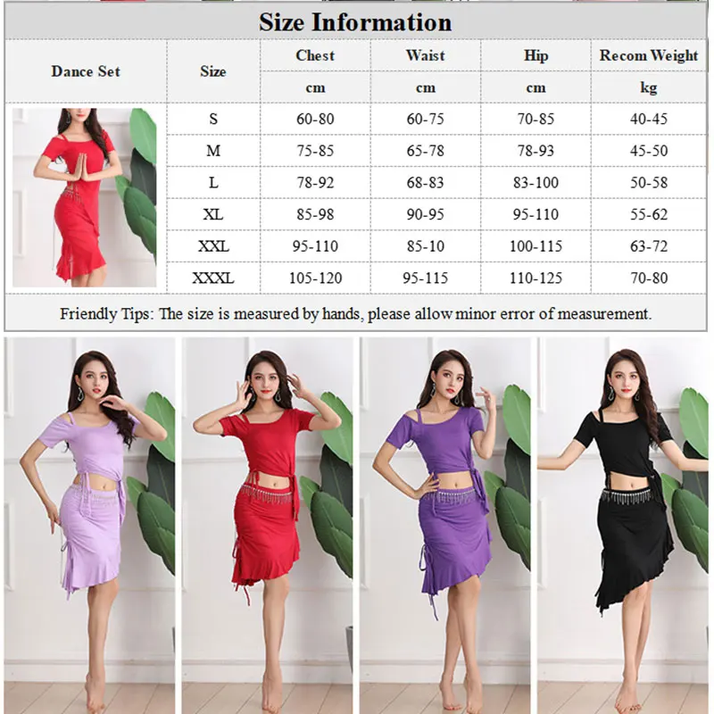 Frauen elegante Bauchtanz Top Split Rock Trainings anzug Erwachsenen orientalischen Bauchtanz Performance Kleidung Set Dance wear Lektion tragen