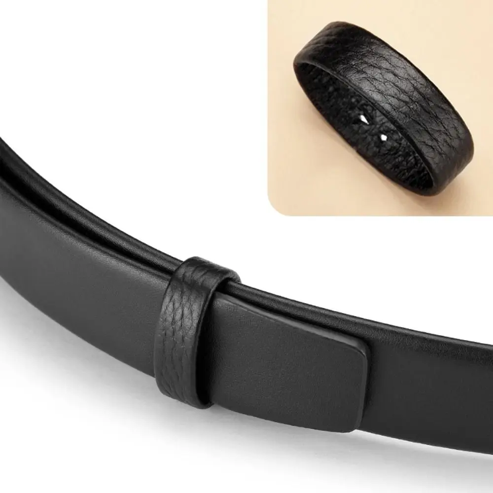 

Durable Cow Genuine Leather Men's Belt Ring DIY Delicate Waist Belt Circle Belt Link Loop Belt Accessories