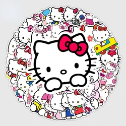 50pcs Hello Kitty Stickers Skateboard Waterproof  Stickers Laptop Skin Cute Anime Stickers Sanrio Phone Case Kawaii Packaging