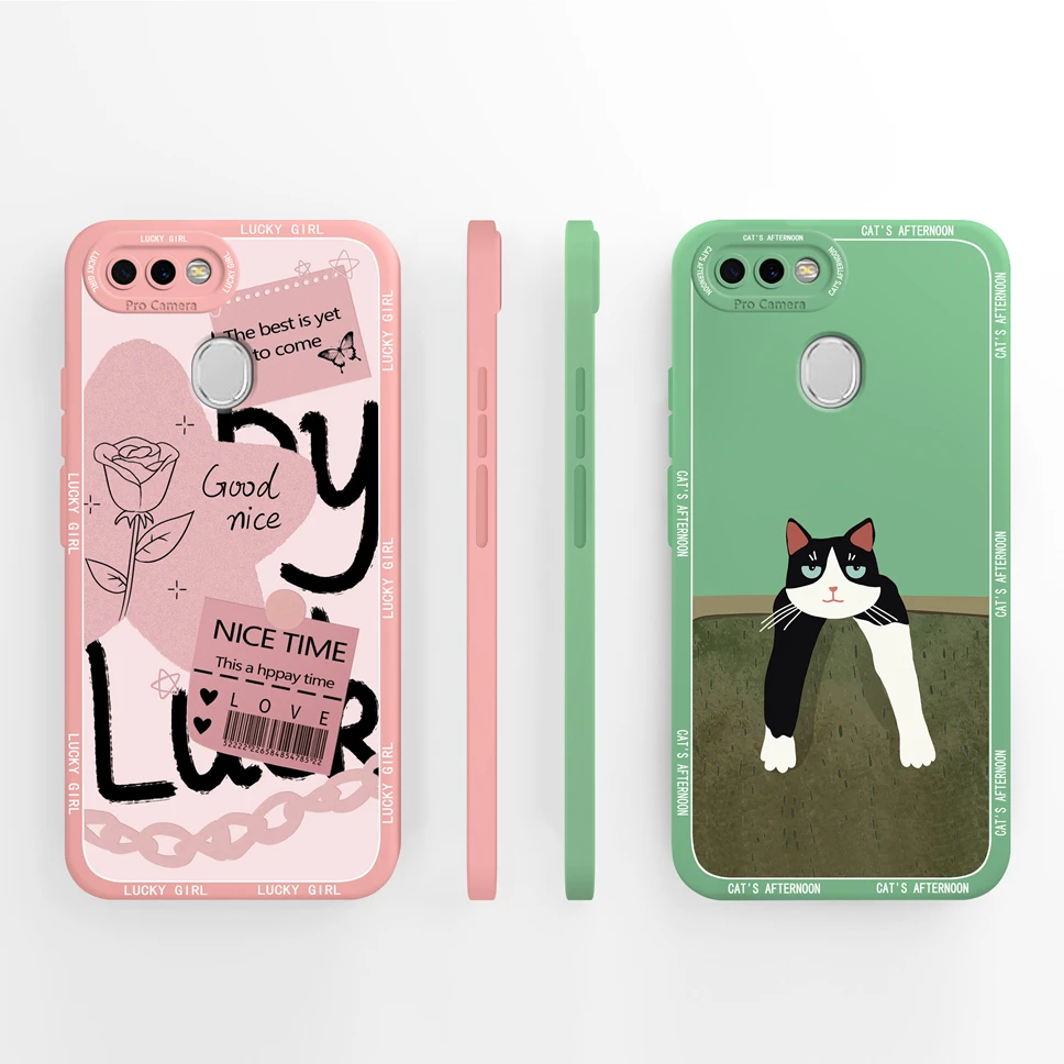 For Oppo AX5 AX5S A5S Case Lovely Flowers Stars Liquid Silicone Protective Back Cover Casing Shell For OppoAX5 A X5S A5 S Fundas