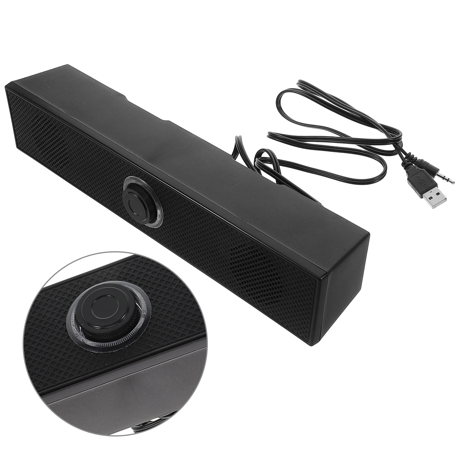 

Computer Speakers Dual Horn High Volume Laptop Soundbar Black Desktop USB Subwoofer Gaming Plug Portable