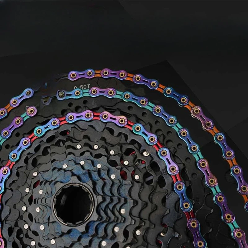 Bicycle Diamond Chain 11/12 Speed Electroplating Two-Color Hollow