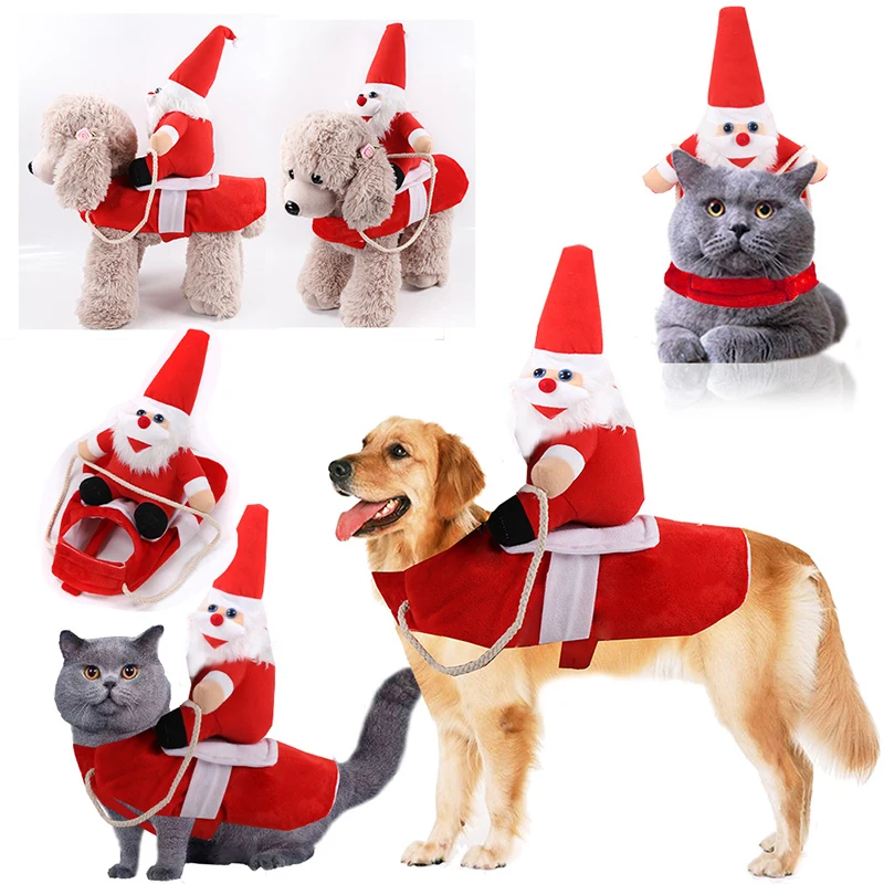 Dog Costumes Pet Costume Pet Halloween Christmas Suit Cowboy  Style Santa Claus Christmas Pet Dogs Outfits For Festival