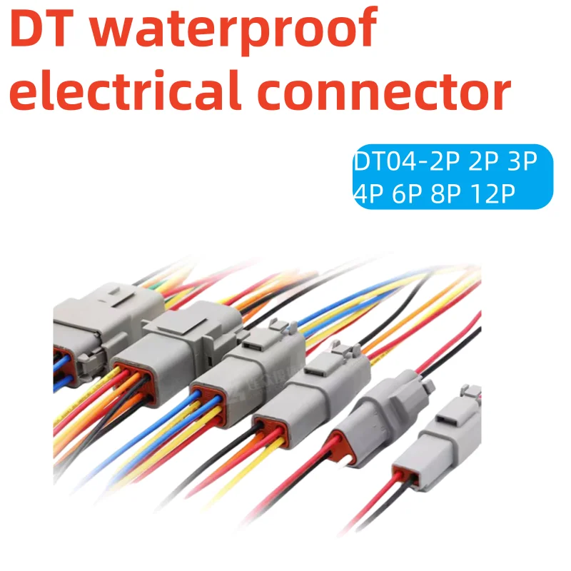 DT connector  5/20/100 Sets Deutschwith 15cm Wiring harness DT06-2S/DT04-2P 2P 3P 4P 6P 8P 12P waterproof electrical connector