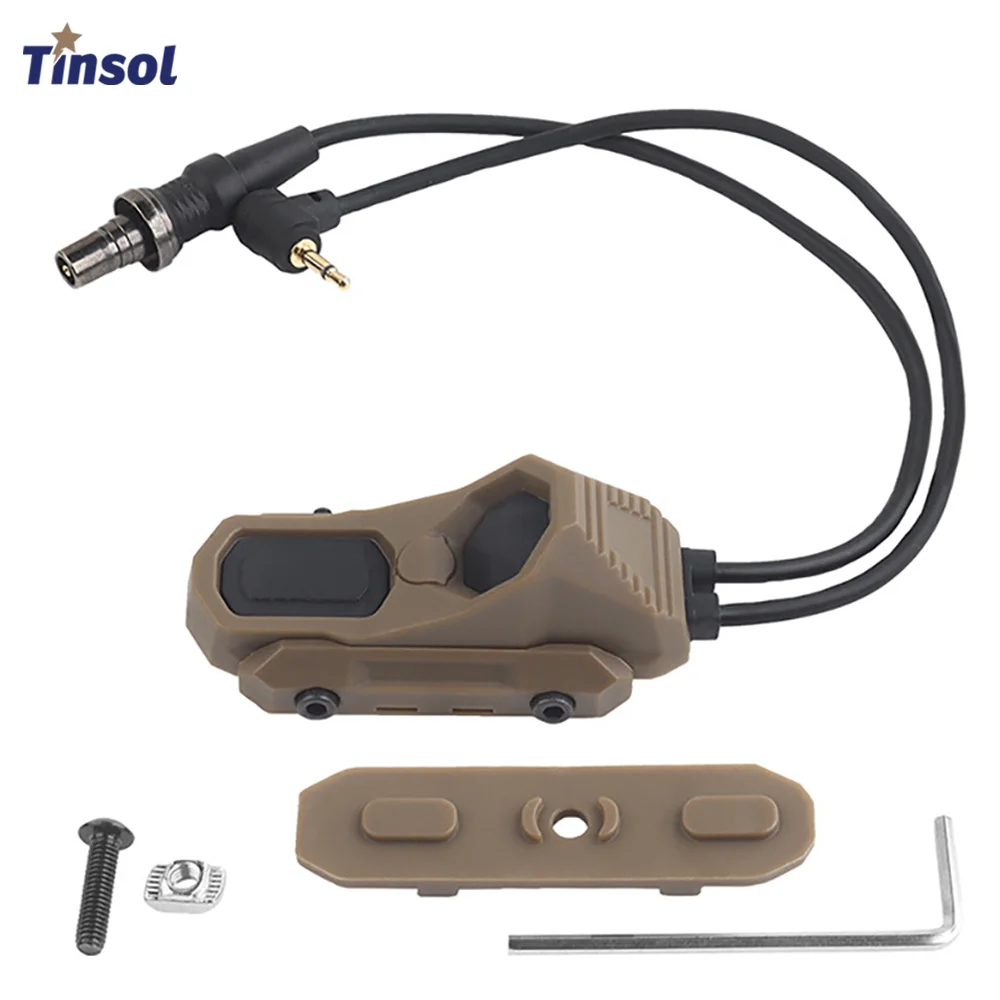 Dual Function Remote Pressure Switch for Tactical Flashlight, SF 2.5 Crane Plug, Momentary On Off, Hunting Outdoor Tactical Gear