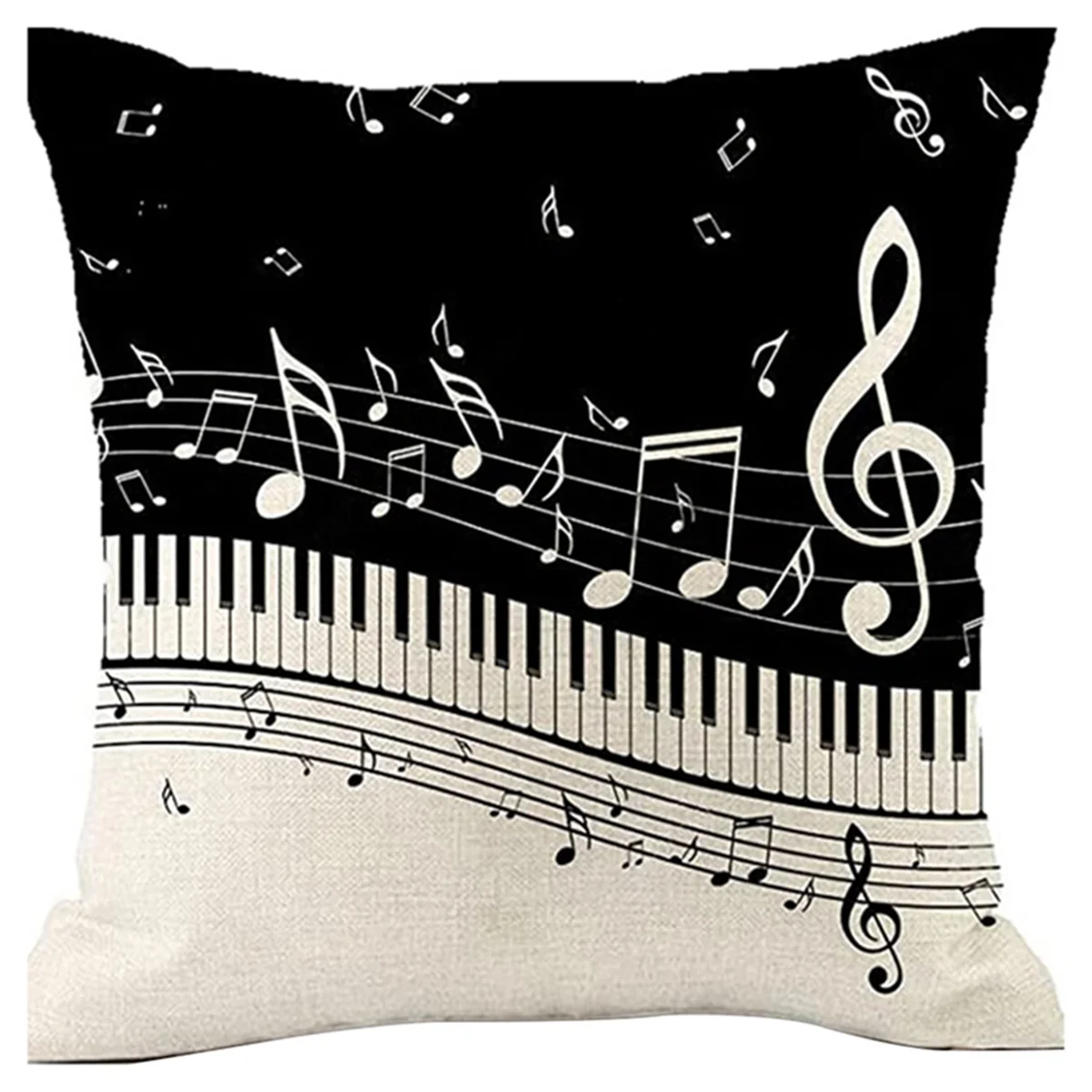 H-W Music Note Throw Cushion Cover Throw Pillow Cover New-Living Series Decorative Throw Pillow Case Double Side-Design,C