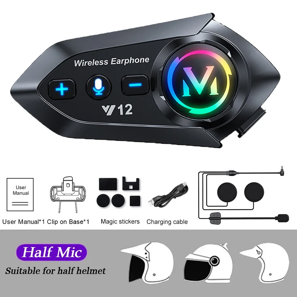 Bluetooth 5.4 Helm Headset Draadloos handsfree bellen Telefoonkit Motorfiets Waterdichte oortelefoon MP3-muziekspeler Luidspreker voor Moto