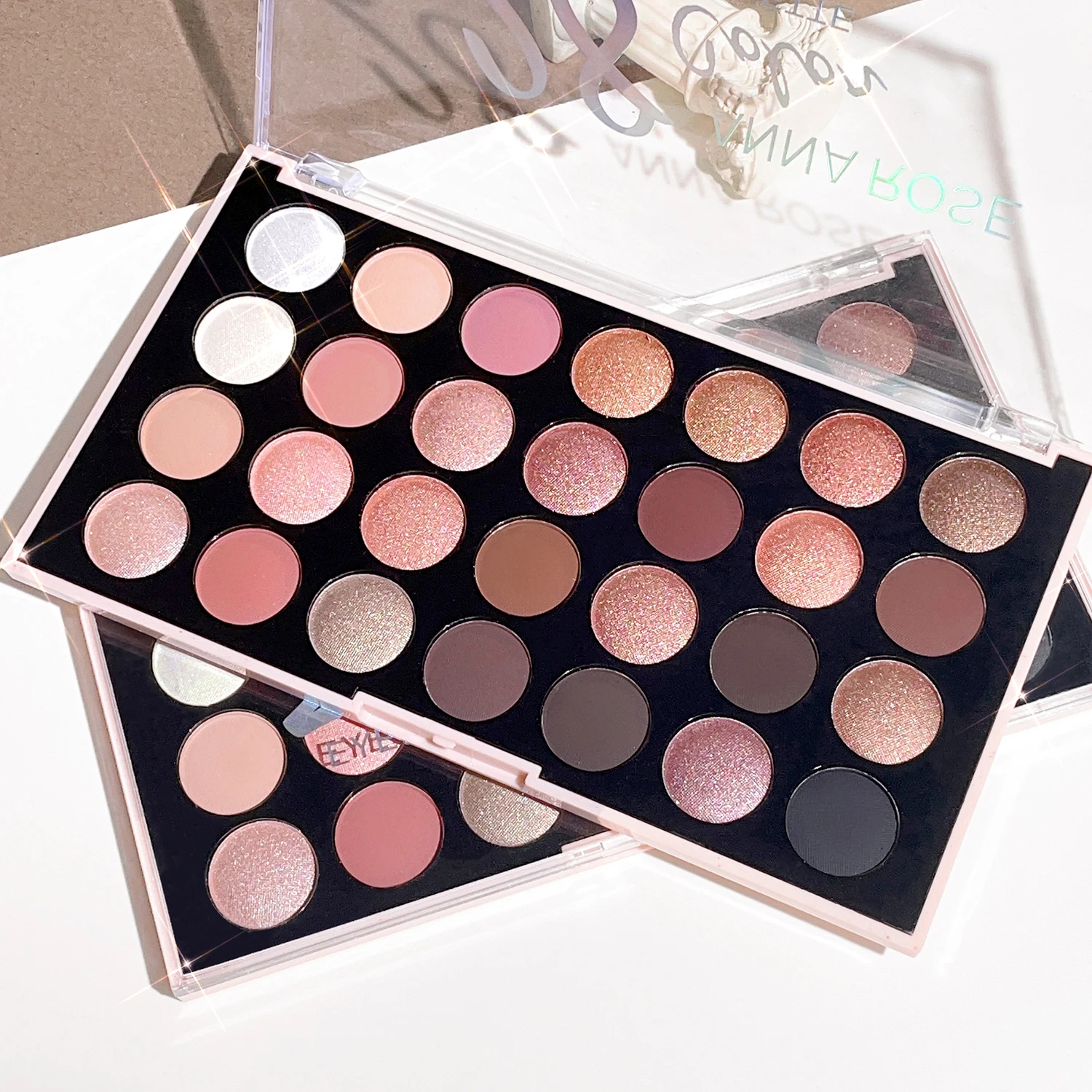 Paleta de sombras de ojos de 28 colores, mate nacarado, tonos terrosos, no se desvanecen fácilmente, paleta de sombras de ojos multicolor asequible