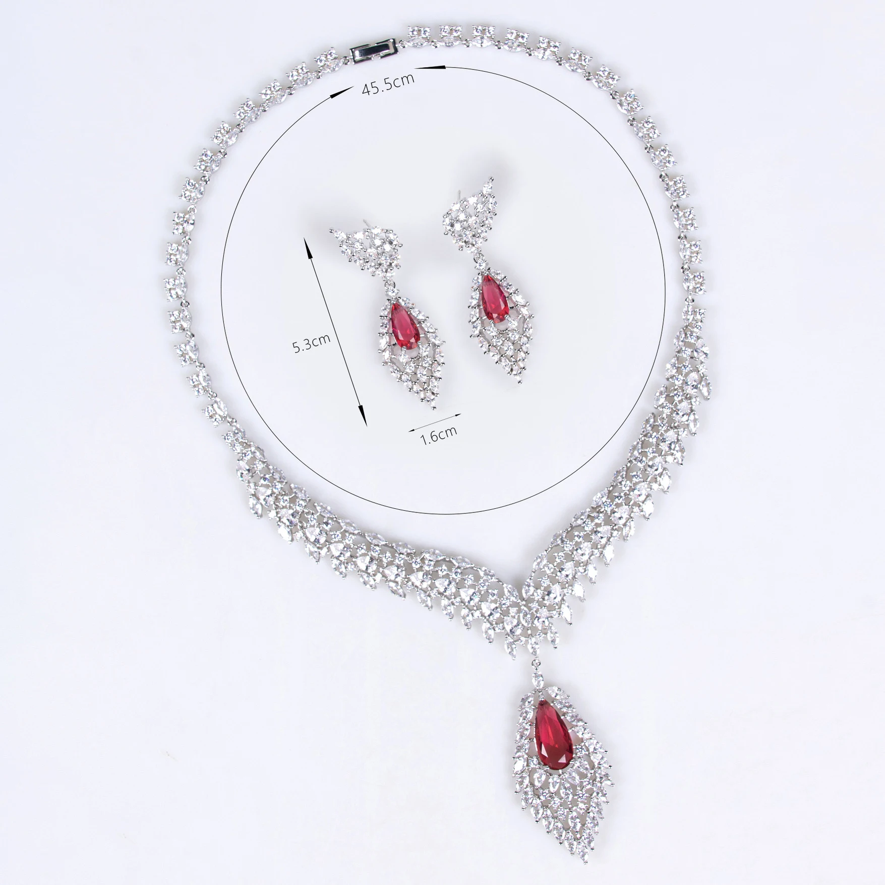 High-end rico jóias colar brincos pingente 2 peças conjunto para festa banquete casamento nupcial traje acessórios M-605
