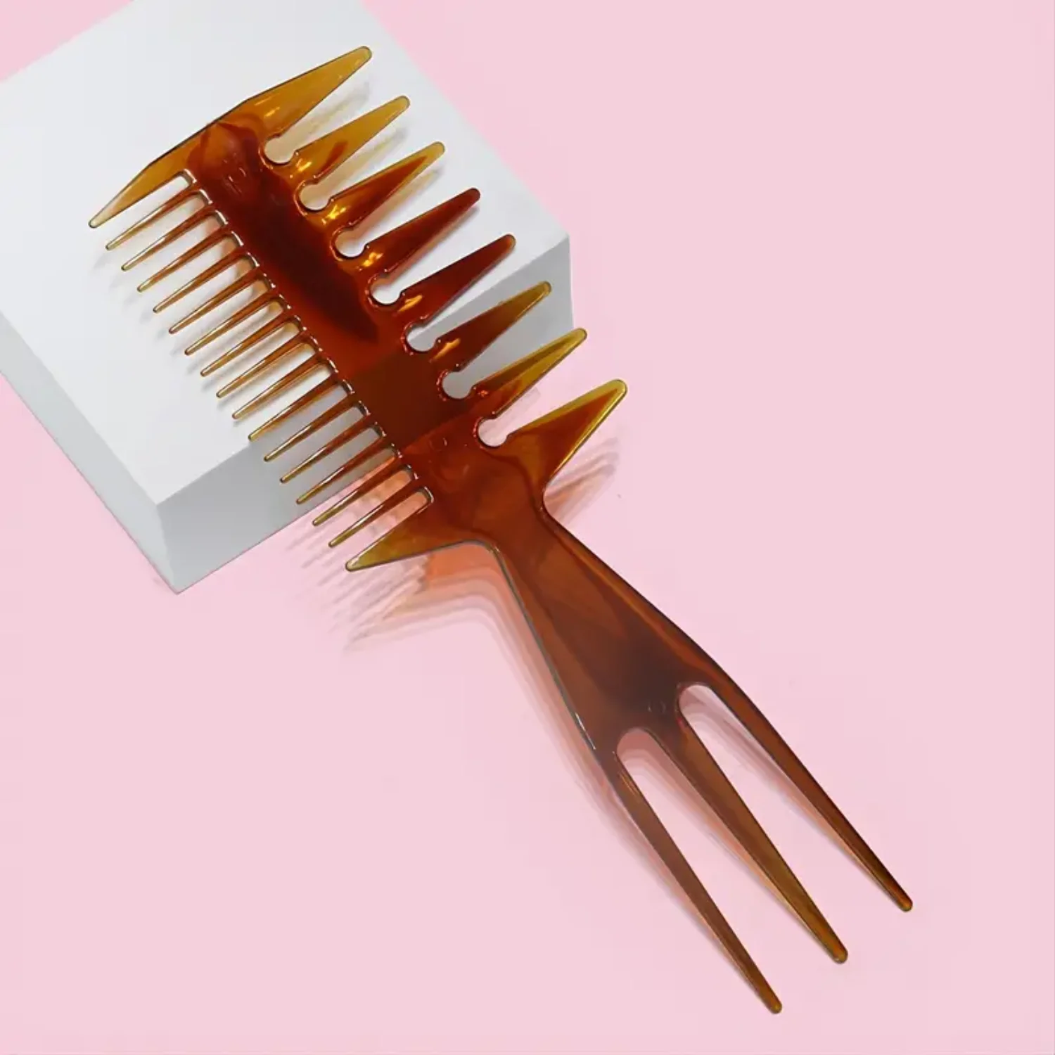 3 In 1 Double Side Fish Tail Bone Shaped Plastic Comb Hair Pick Comb - Super Styler Tool for Perfect Hair Structure Bathroom