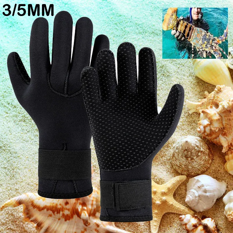 

3/5mm Neoprene Diving Palm Gloves for Men Keep Warm Wear Resistant Windsurf Spearfishing Kayaks Gloves Underwater Accessories