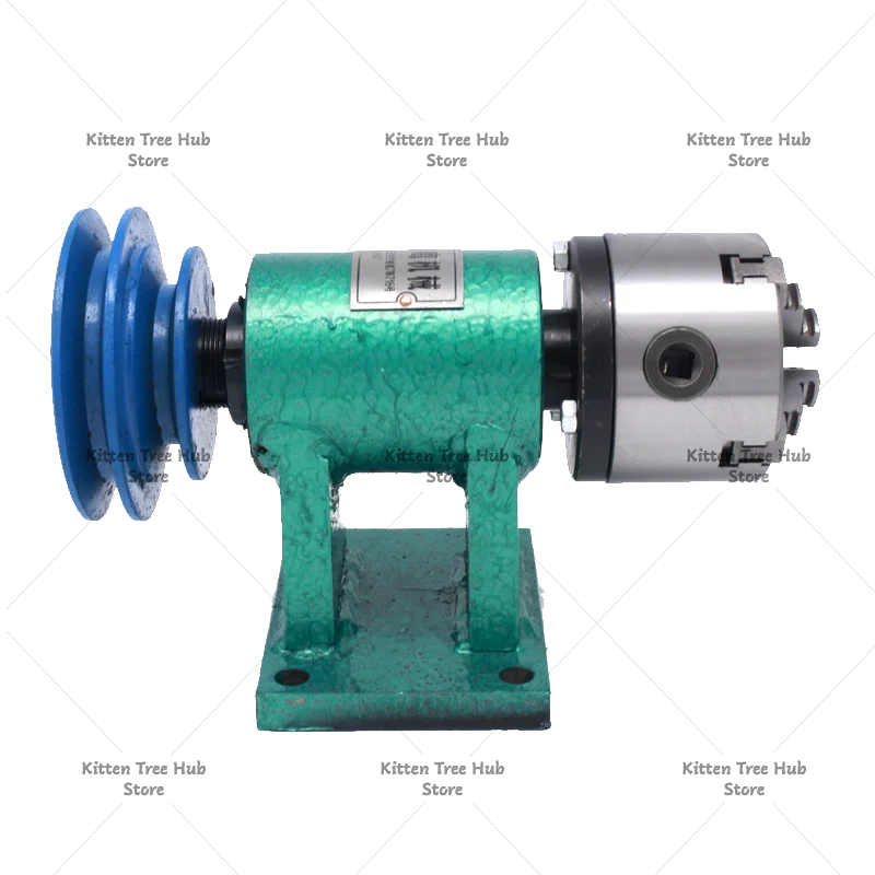 Home Lathe Spindle Assembly DIY Small Woodworking Rotary Seat 80 Three-Jaw Four-Jaw Chuck Flange Pulley