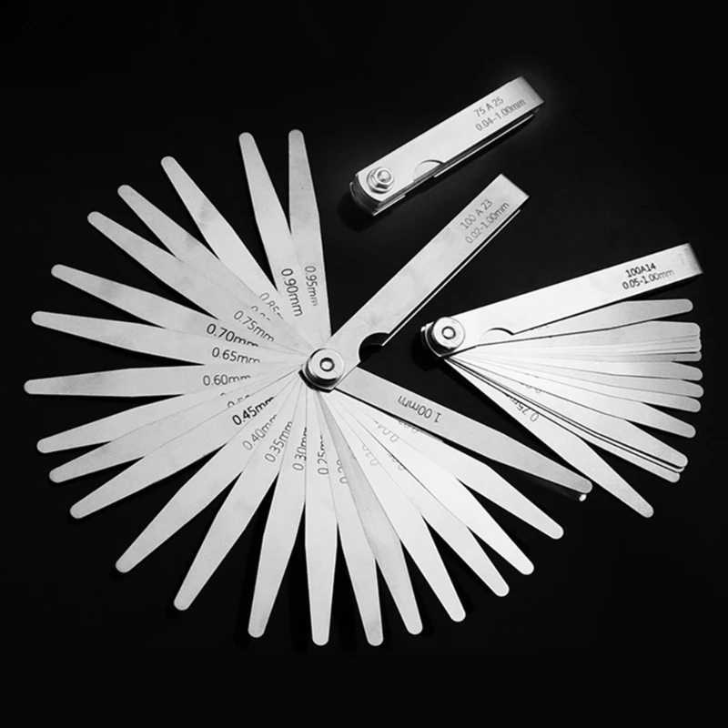 Feelers Gauges Set Stainless Steel Metric and Standard Thickness Gauges Tapered 203C