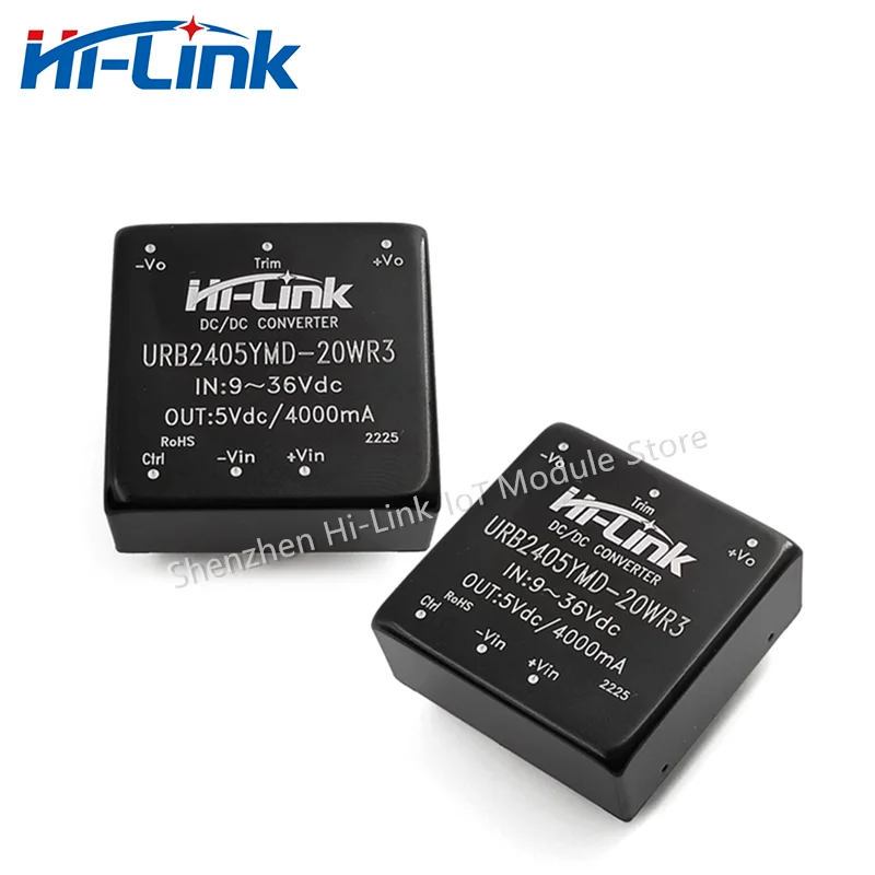 Hi-Link 9-36V Input 24V to 5V 12V 15V 24V 20W DC-DC Power Converter URB2405YMD-20WR3 Mini Isolated Power Supply Module