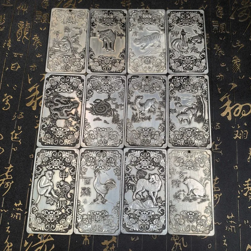 Miscellaneous Zodiac Sign Amulet, Waist Tag, Token, Metal Craft Ornament, Same Style