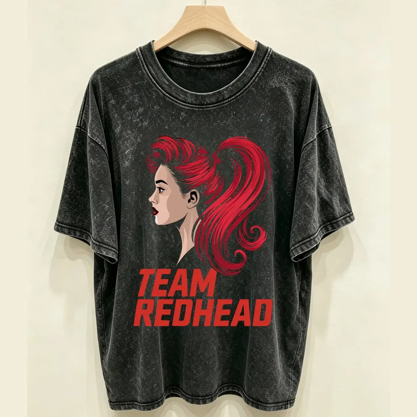 washed T Shirt Team Redhead graphic tee Unique gifts pride Women illustration top long or short sleeves vintage Washed