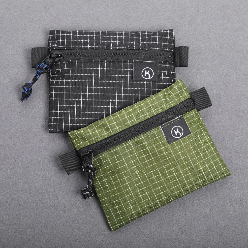 Kosibate Gridstop Dompet Dompet Koin Kantong Ritsleting Ultraringan dengan Organizer Ritsleting YKK untuk Mendaki, Backpacking, dan Perjalanan