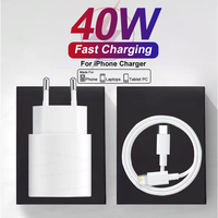 For Apple Original 40W Phone Charger USB C Fast Charging For iPhone 16 15 14 13 12 11 Pro Max X XS XR 8 Plus Type C Charge Cable