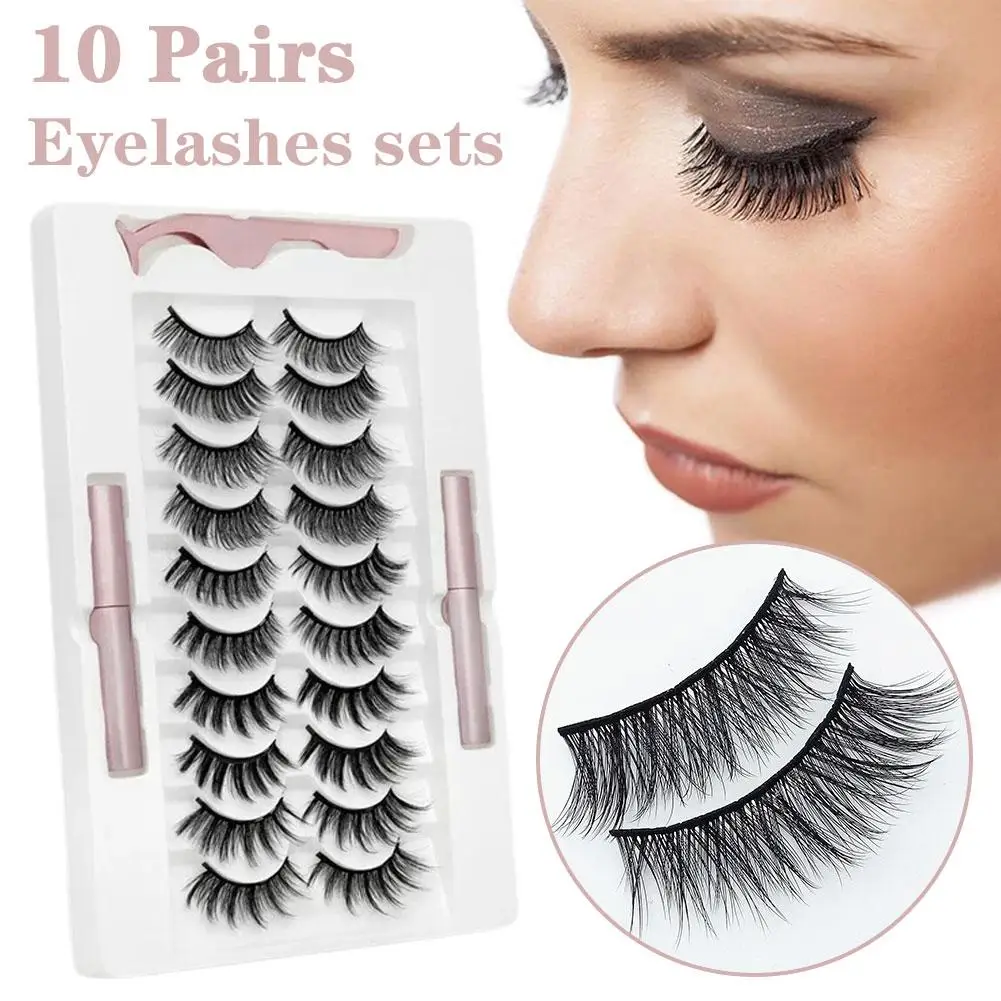 Magnetic Eyelashes 3D Magnetic Lashes Natural False Eyelash Lashes Makeup Tools Magnet Eyelashes Long Handmade Extension La G6J7