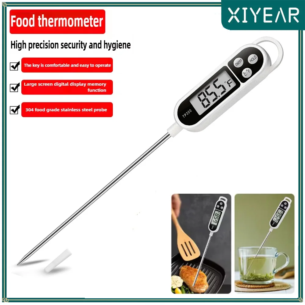 1pcs Digital Meat Food Thermometer for Cooking Kitchen BBQ Probe Instant Read Thermometer with Long Probe for Candy Candle Milk