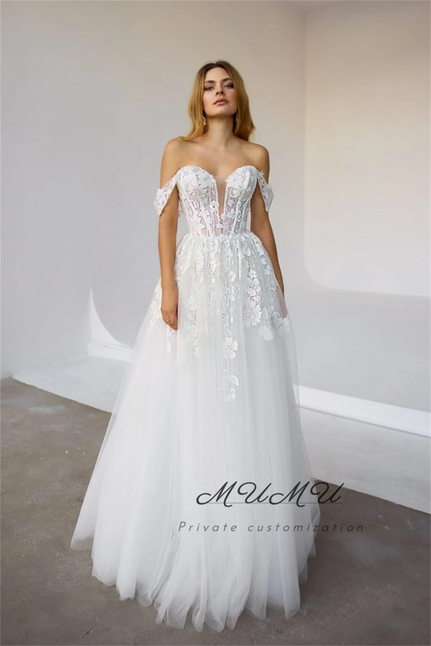 MuMu Customized Wedding Dress Платье Вечернее Women Elegant Party فساتين سهرة Bride Dress Plus Size Wedding Dresses White Dress