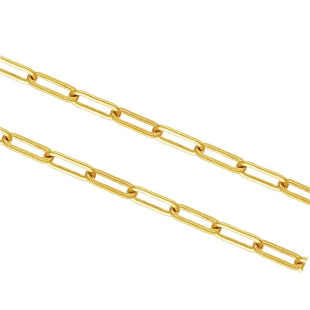 Unfinished Flat Paperclip Chains 2.5mm 3.9mm Length 1 Meter in 14K Gold Filled for Necklace and Bracelet Making