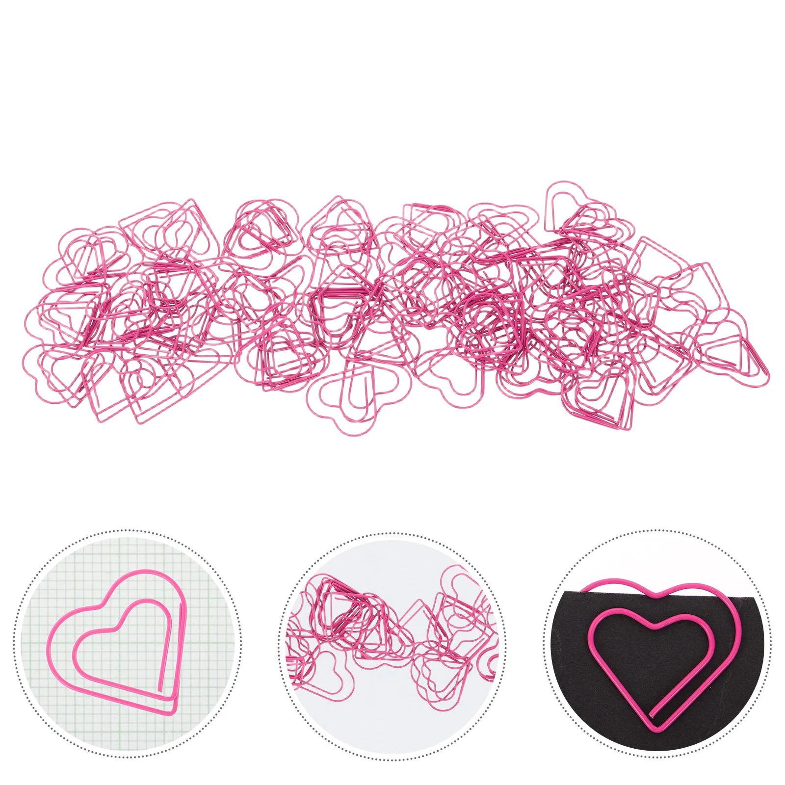 

100Pcs Heart Metal Paper Clips Cute Love Heart Shaped Clips for Planner Scrapbook Note Sorting Teacher Classroom Rewards
