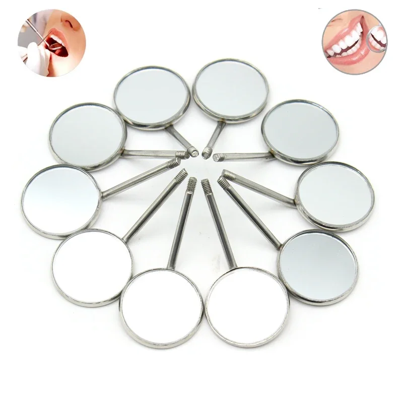 5/10Pcs Dentistry Mirrors High Quality Dentist Equipment Dental Stainless Steel Dental Mouth Mirror Anti Fog Front Surface