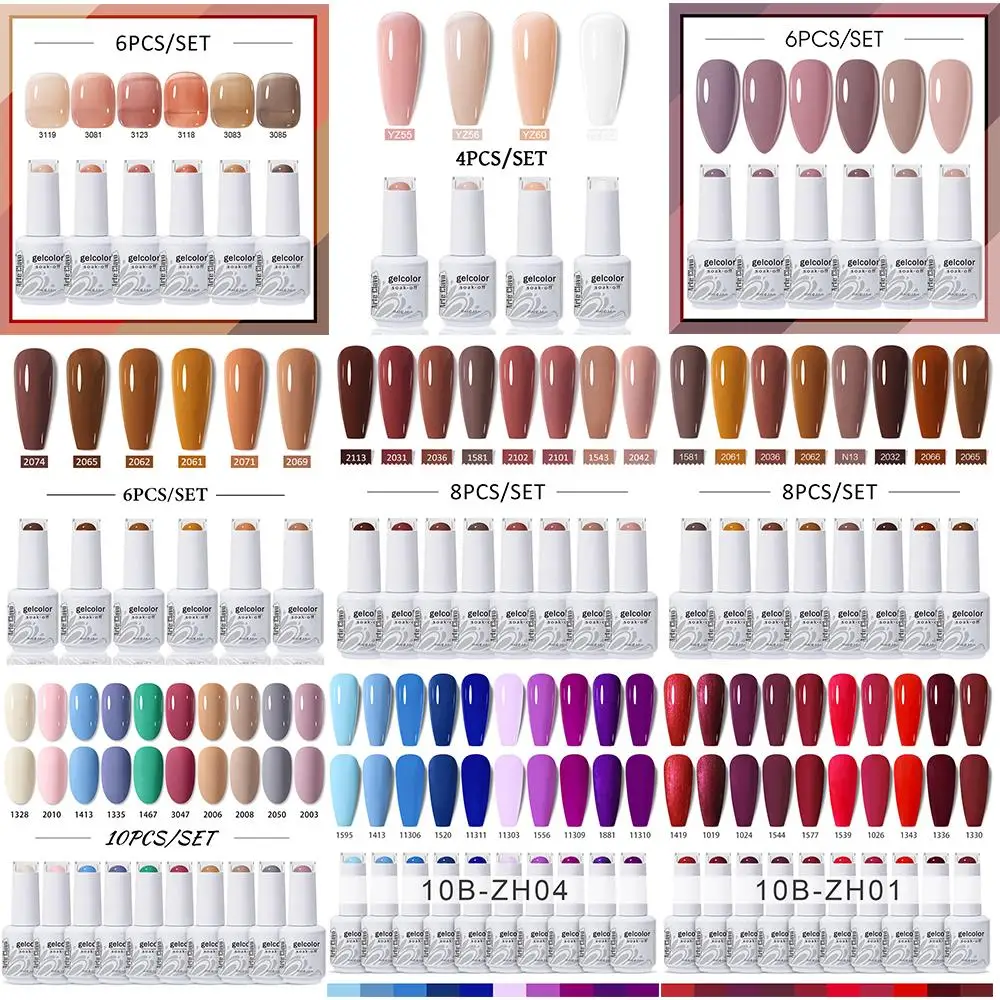

Arte Clavo 4/6/8/10 Pcs Gel Nail Polish Set HEMA TPO FREE Nail Art Soak Off UV Gel Colorful Kit SemiPermanent Hybrid Gel Varnish