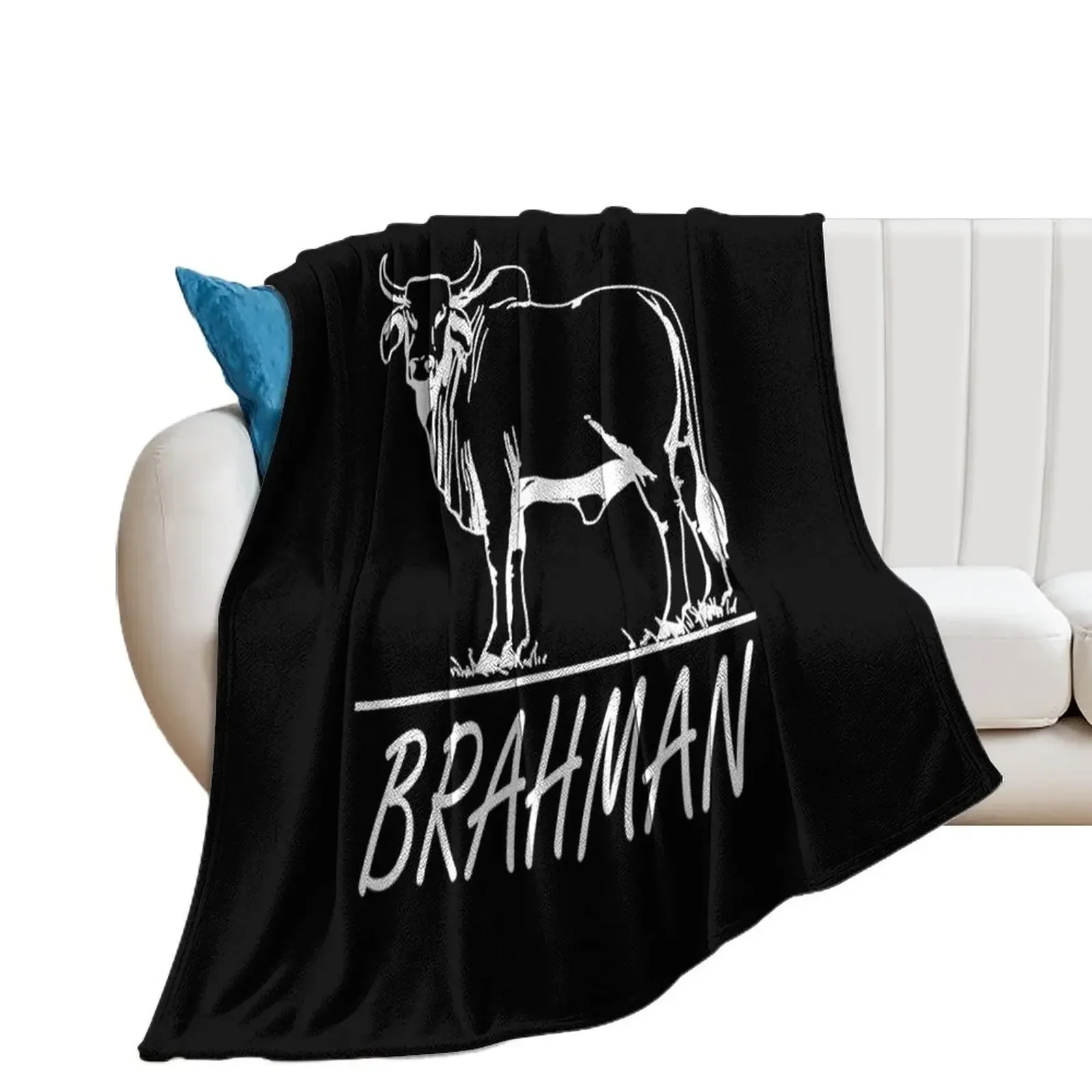 Zebu Cattle, Brahma Bulls, Brahman Cow Milk Yield.png Throw Blanket For Decorative Sofa halloween Blankets