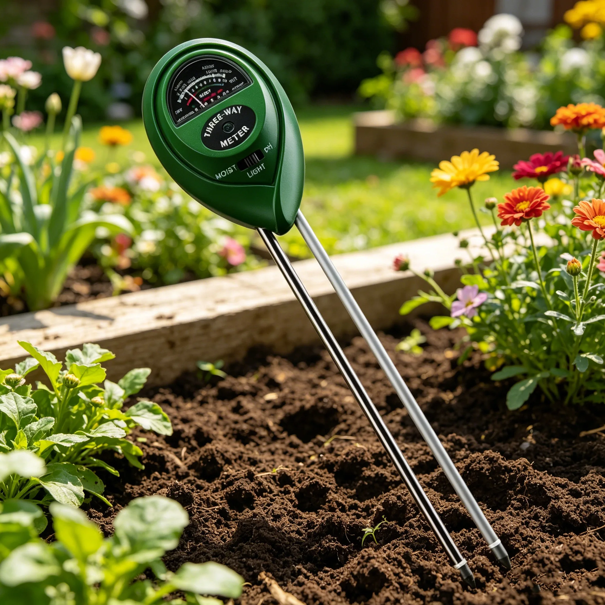 3 In1 Moisture Sunlight PH Meter Soil Water Acidity Humidity Light PH Test Garden Plants Flowers Moist Tester