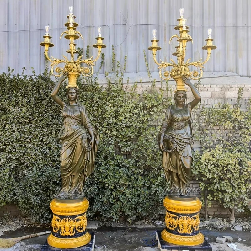 Custom size indoor and outdoor decoration bronze casting lady statue sculpture