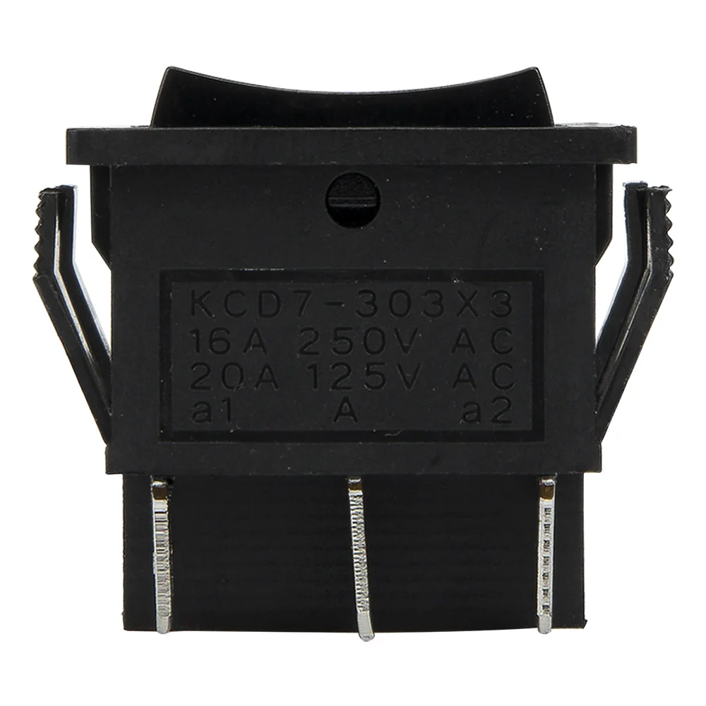 KCD7-303 Melubangi 28X31 Mm 9 Pin On-Off-On Perahu Rocker Switch Saklar Daya