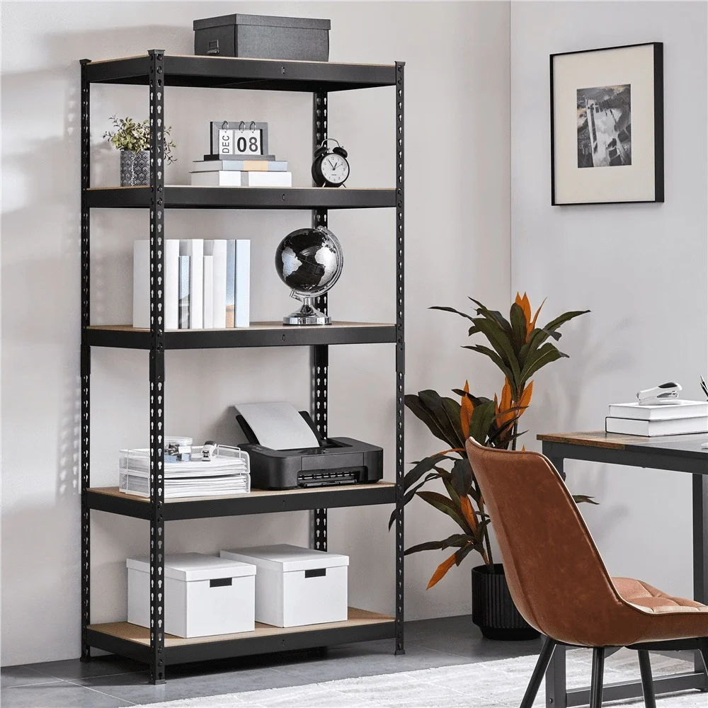 5-Shelf Adjustable Steel Storage Shelf Unit Boltless Design Heavy Duty Holds 705 lb Per Shelf Ideal Indoor Organization