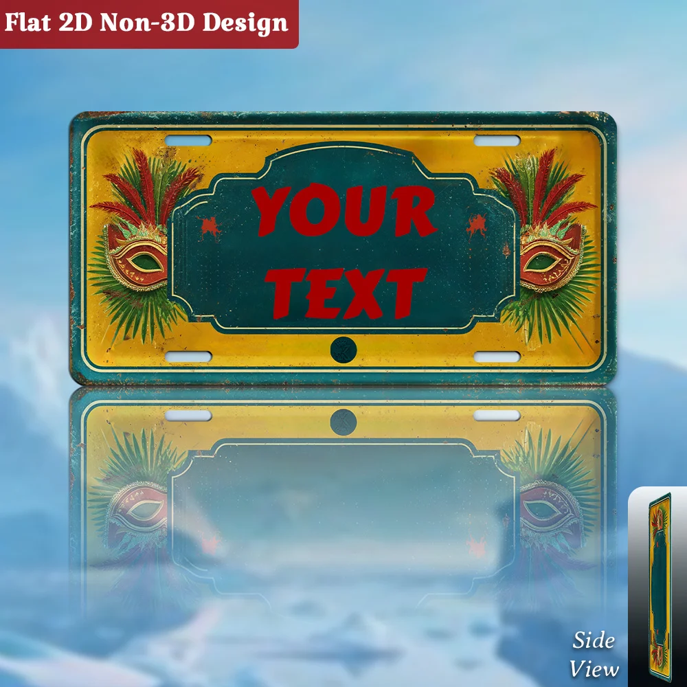 1pc, Customizable, Tropical Vibe  Palm Tree Decorative License Plates, Only for Decoration, Exotic Island Wall Decor, Rustic Sum