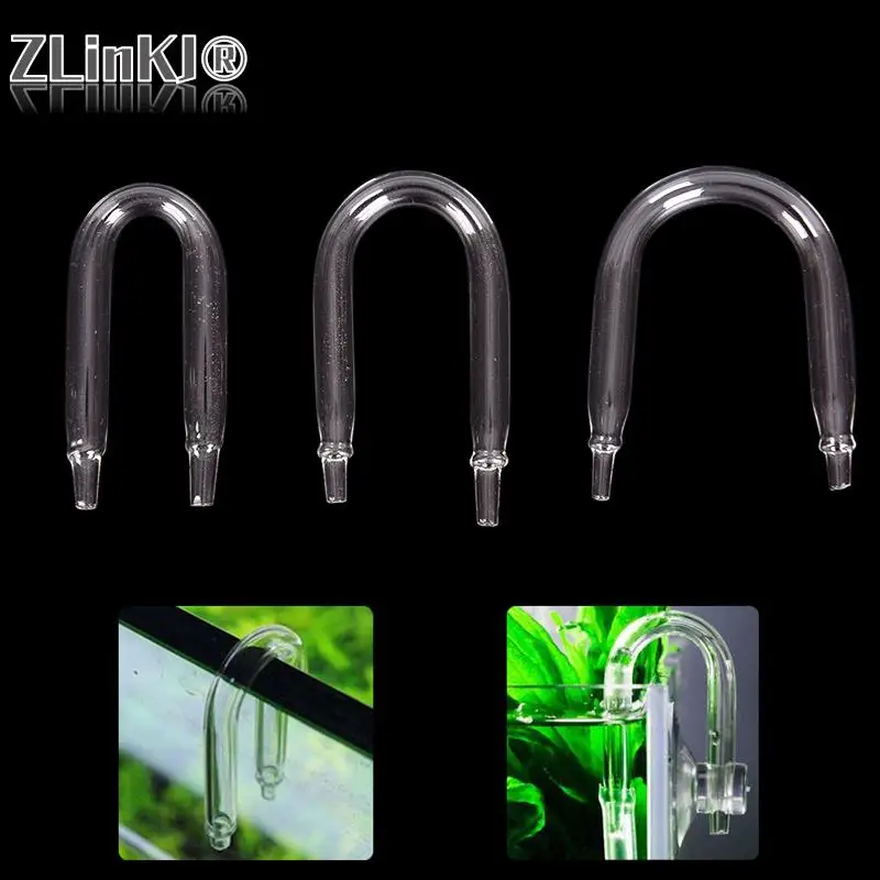 1PCS Durable U Shaped Glass Tube Aquarium CO2 Diffuser Check Valve Fish Tank Tube 3 Sizes 10/15/20MM Wholesale