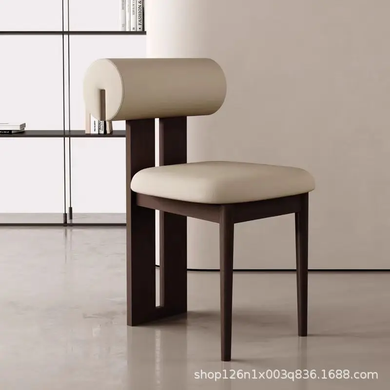 French Style Antique High Back Chair Home Use All Solid Wood White Wax Wood Hippopotamus Chairs