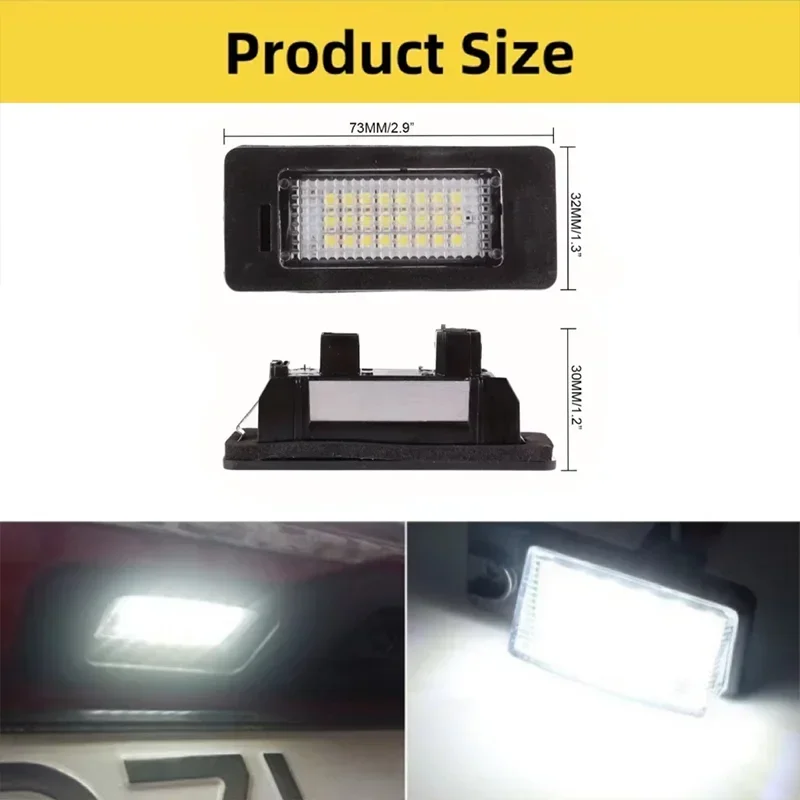 

2PCS White LED License Plate Light Lamp for BMW 1-3-5-x Series E39 E60 Seda E61 Touring X-series E70 X5 Error Free Accessories
