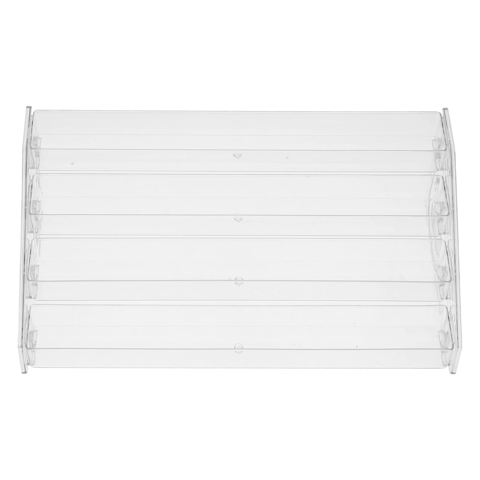 

Clear Acrylic Greeting Card Organizer Rack Tiered Display Stand for Postcards Nail Polish Perfume Countertop Display and Storage