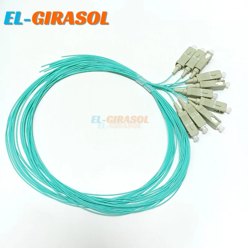 

Fiber Optic Pigtail SC-UPC OM3 0.9Mm Simplex PVC 10 Gigabit Multimode OM3 SC UPC 50Pcs 100Pcs Lot FTTH