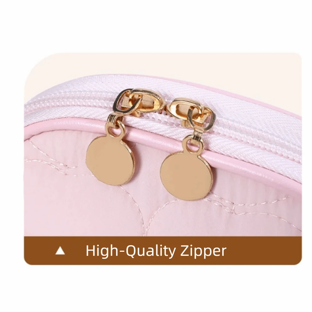 Delicate Portable Mini Storage Case Lightweight Compact Cosmetic Pouch Zipper Large Capacity Lipstick Storage Bag Travel
