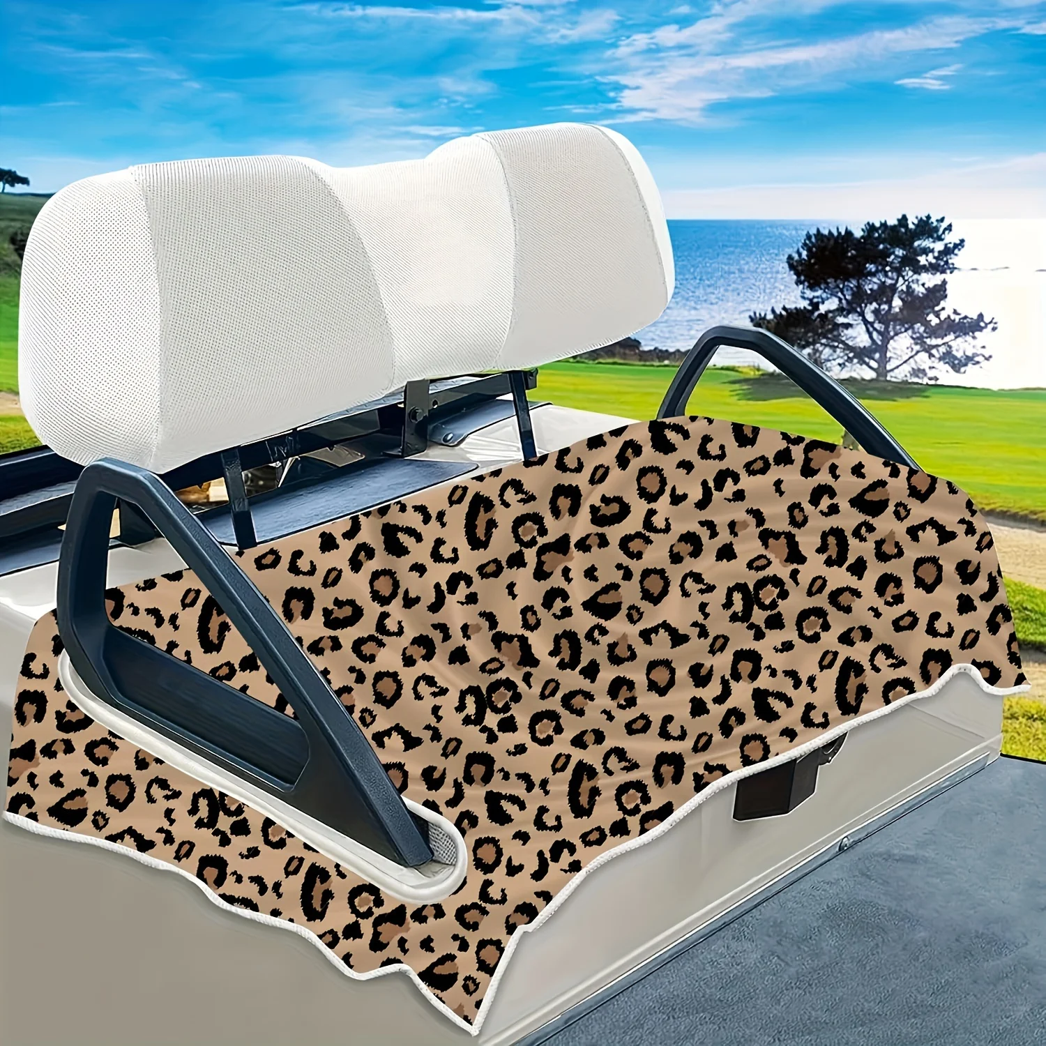 أغطية مقاعد عربة الجولف، بطانية منشفة مقعد عربة الجولف الفريدة المضادة للساخنة مع فتحات تناسب معظم EZGO، 100% ميكروفيبي