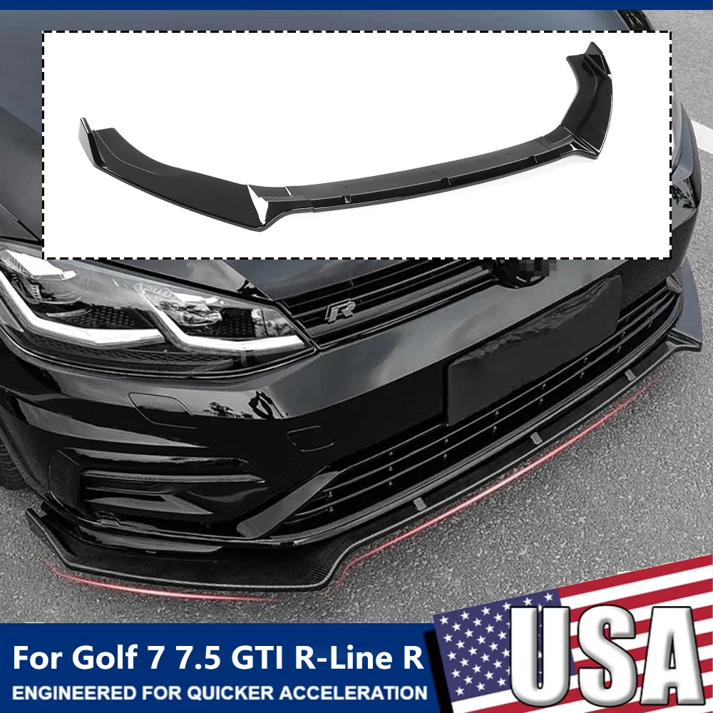 

For VW Golf 7 7.5 MK7 MK7.5 GTI GTD RLINE R 2013-2020 Car Front Bumper Splitter Lip Spoiler Diffuser Body Kit Auto Accessories