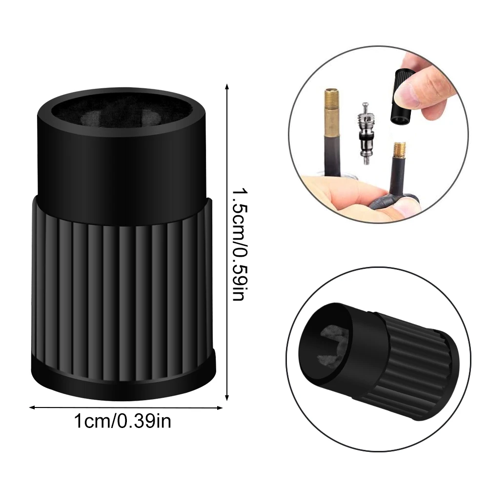 Plastic Tire Valve Caps Built-in Valve Core Remover Tool Universal Stem Covers for Cars, Bike and Bicycle, Trucks, Motorcycles