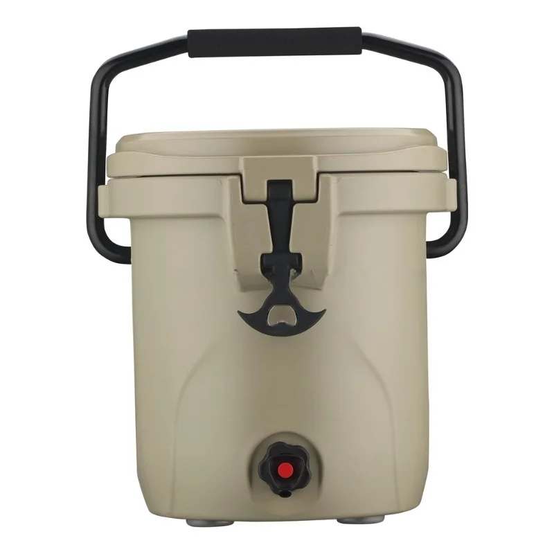 The 3.5-gallon cooler box has an airtight cylindrical design that can maintain ice for 72-120 hours