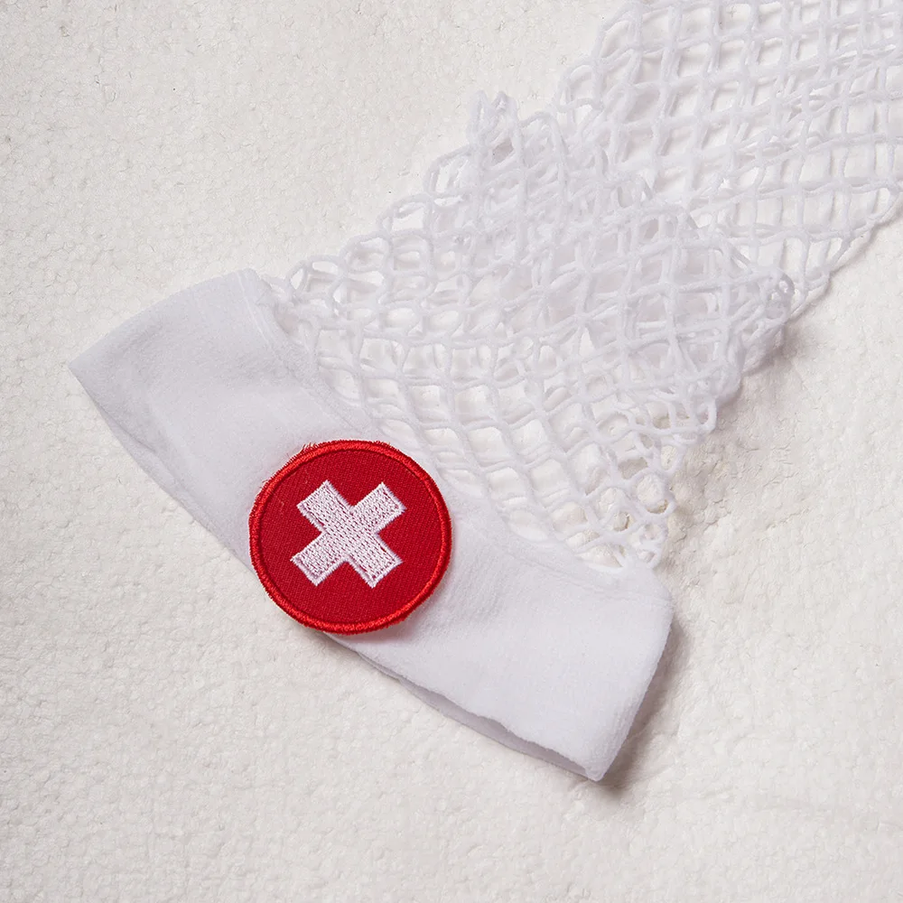 最高品質の女性用セクシーナースコスプレ、網タイツ風ハイソックス