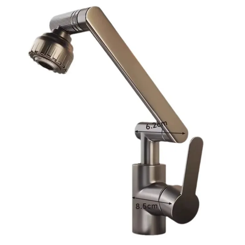 1080°rotating Sink Faucet Kitchen Bathroom Faucet Hot and Cold Water Surface Basin Washbasin Mechanical Arm Universal Rotating