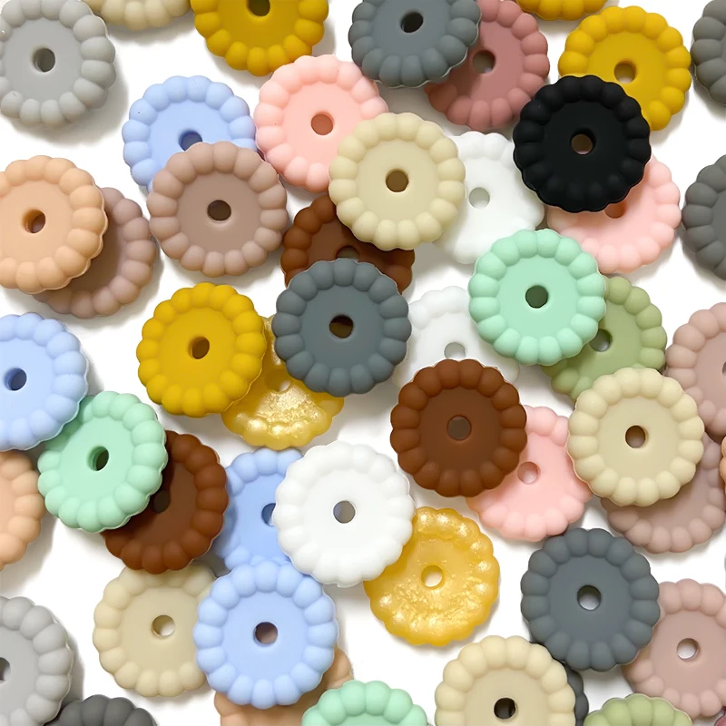 50pc Gasket Silicone Beads 12/15mm Round Silicone Bead for Jewelry Necklace Making DIY Pacifier Chain Clips Baby Toys Accessorie